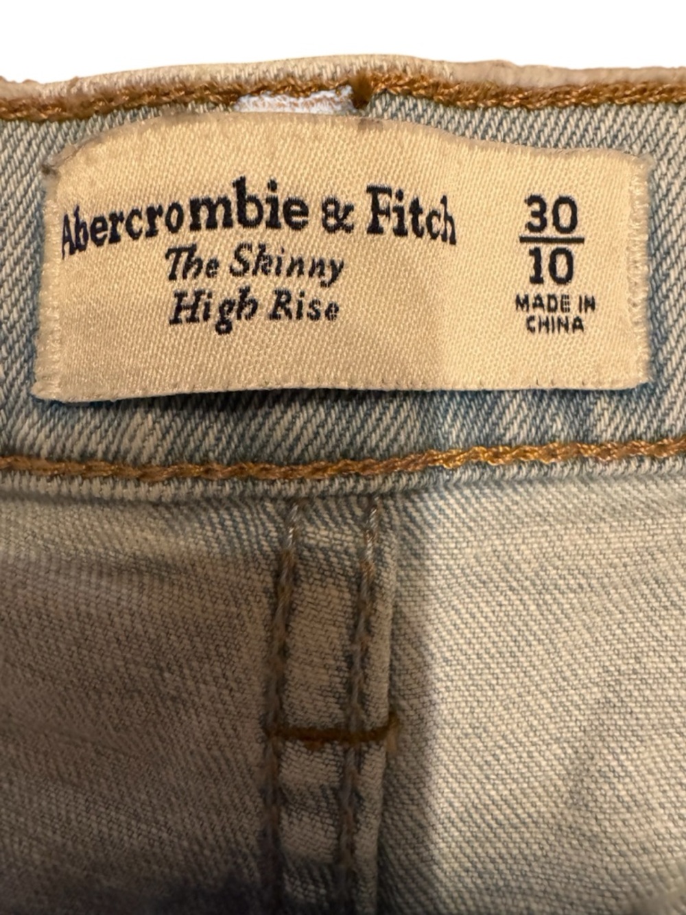 Abercrombie & Fitch The Skinny High Rise Light Blue Straight Jeans - Picture 4 of 6